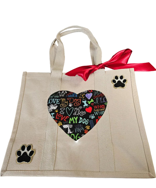 Canvas Tote - I Love My Dog