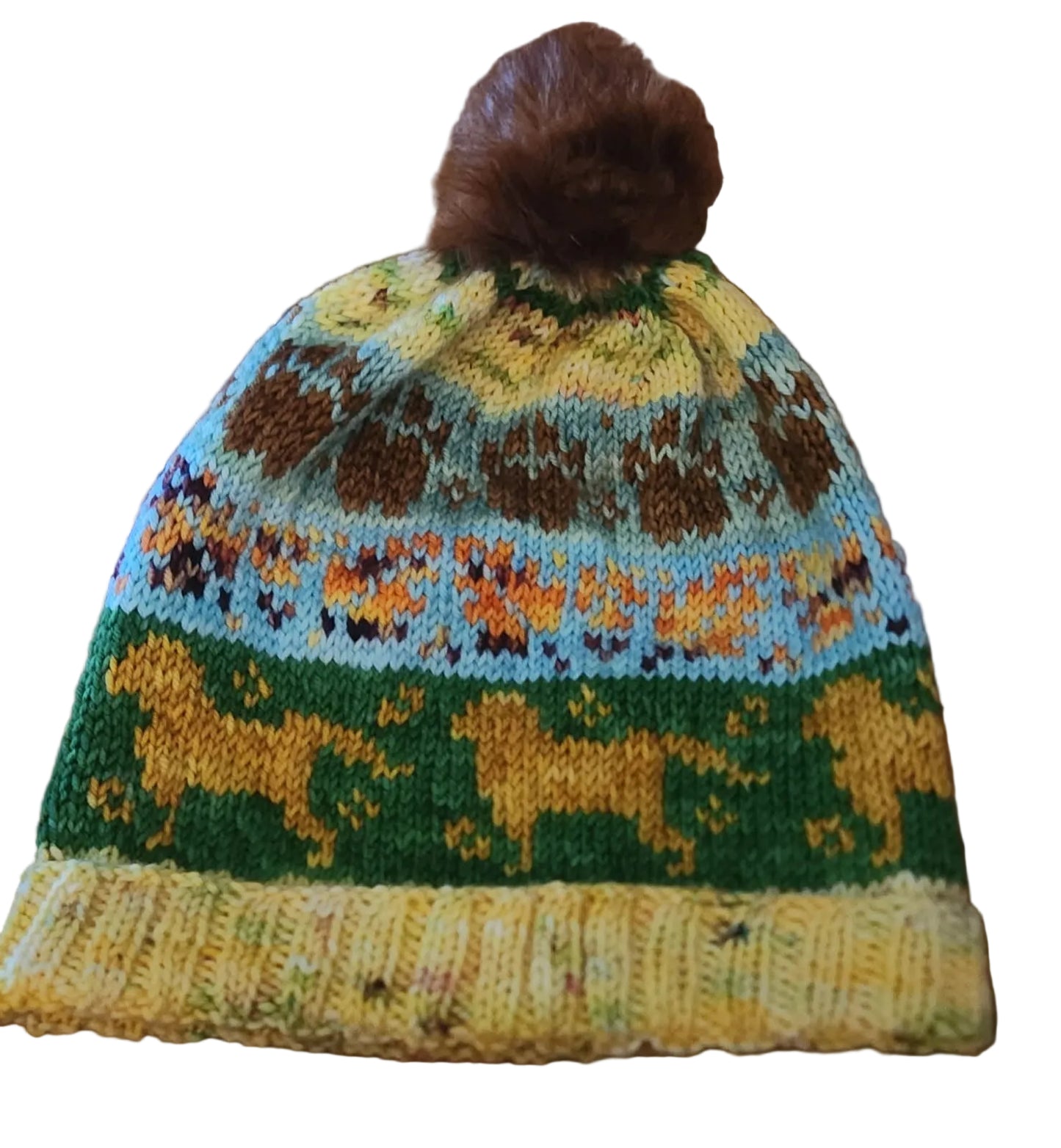 Golden Retriever Tassel Hat- Hand Knitted