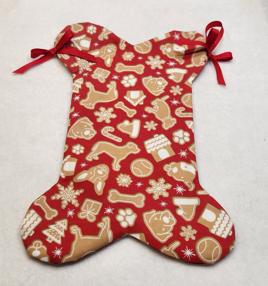 Bone-Shaped Dog Christmas Stocking