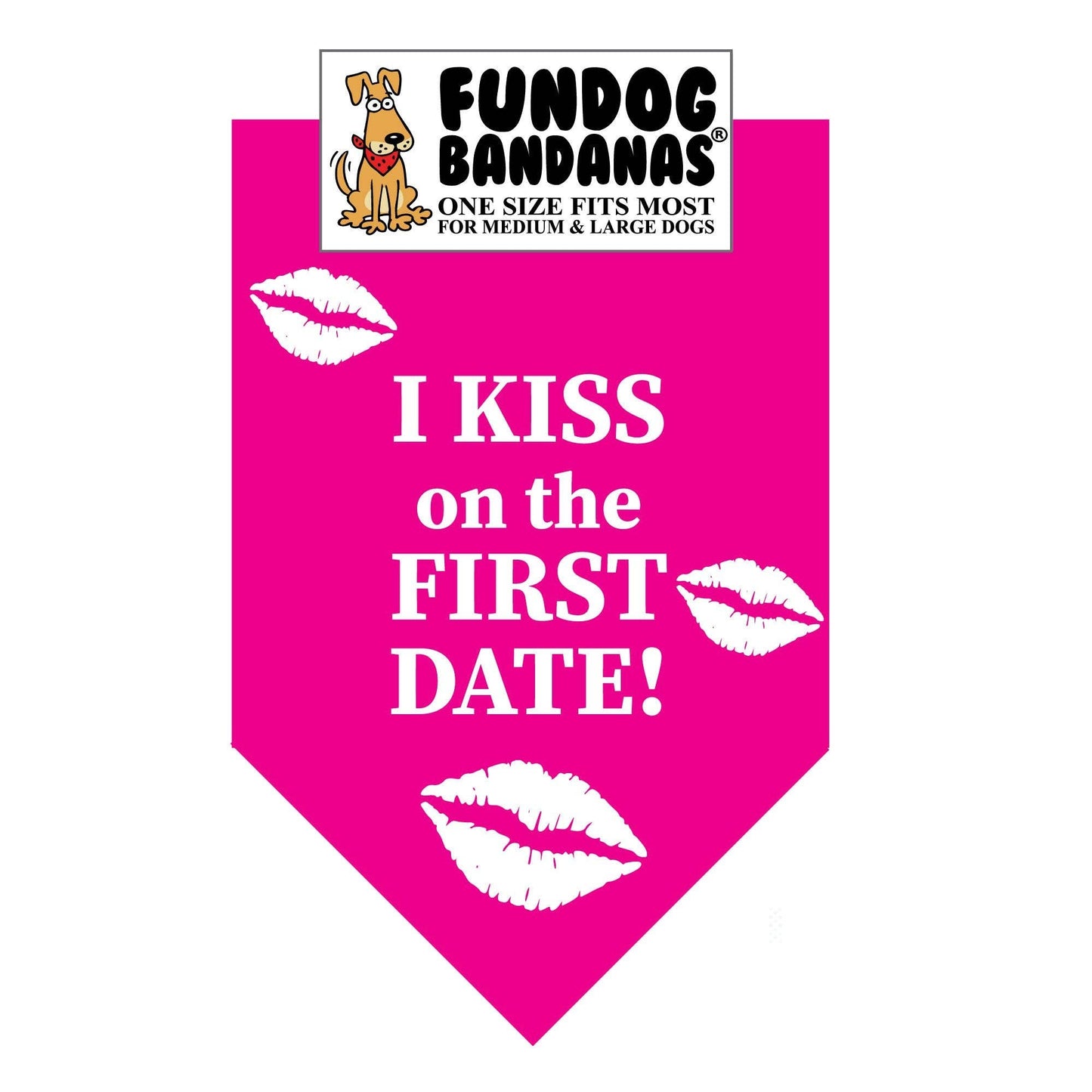Tie Bandana-I Kiss on the First Date' Dog Bandanas