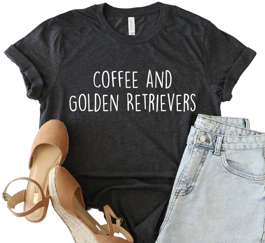 T-shirt-Coffee And Golden Retrievers